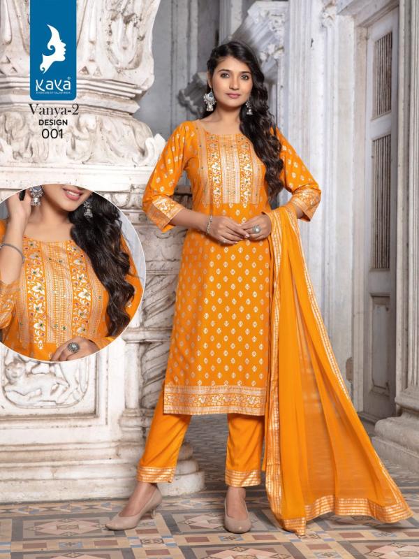 Kaya Vanya Vol 2 Rayon Designer Embroidery Readymade Suit